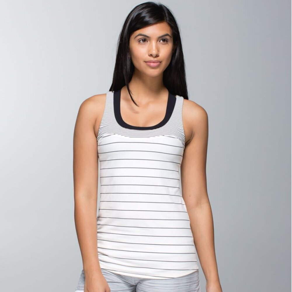 Lululemon Run: First Base Tank - Slalom Stripe Angel Wing / Hyper Stripe